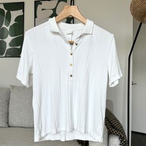 White short sleeve polo shirt
